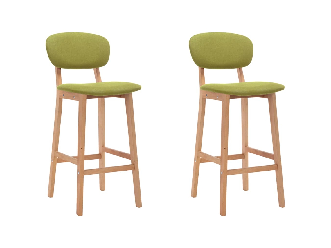 Vidaxl Bancos De Bar 2 Pcs Tecido Verde
