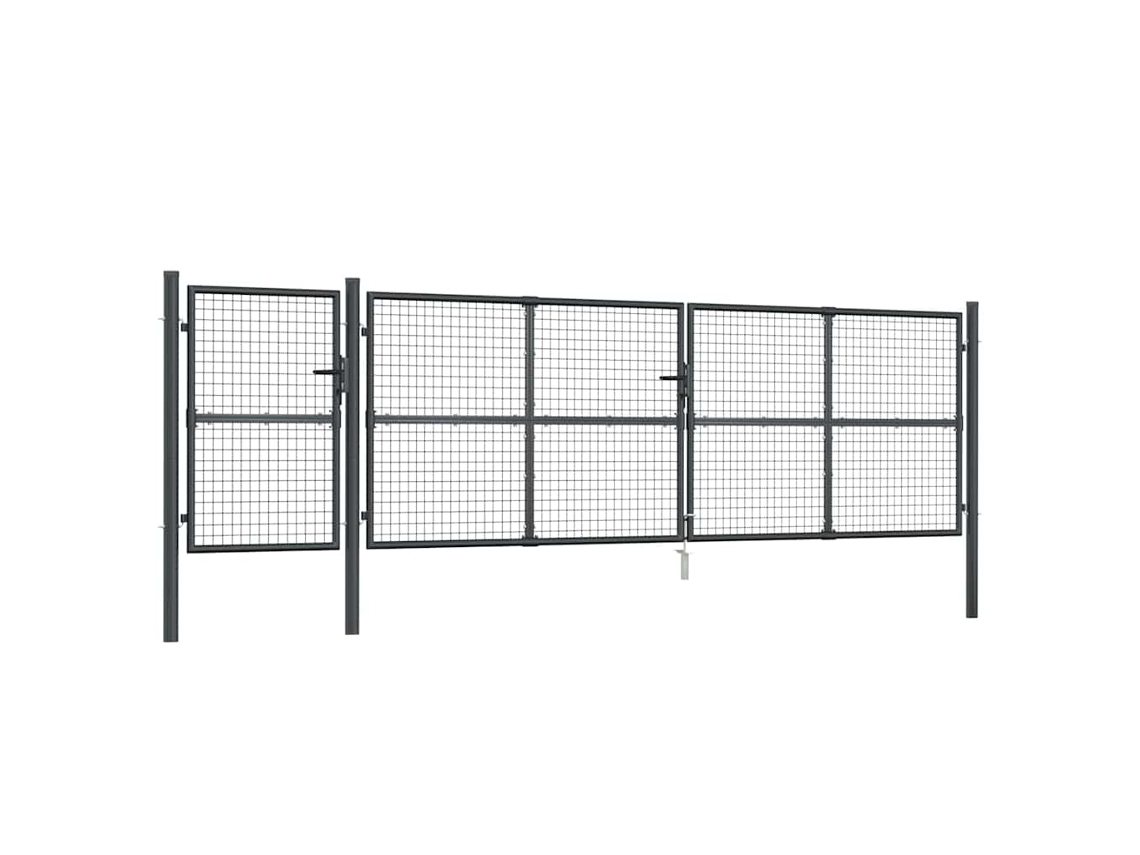 Portão de Jardim em Tela Antracite 500x125 Cm Aço Galvanizado MAISON EXCLUSIVE