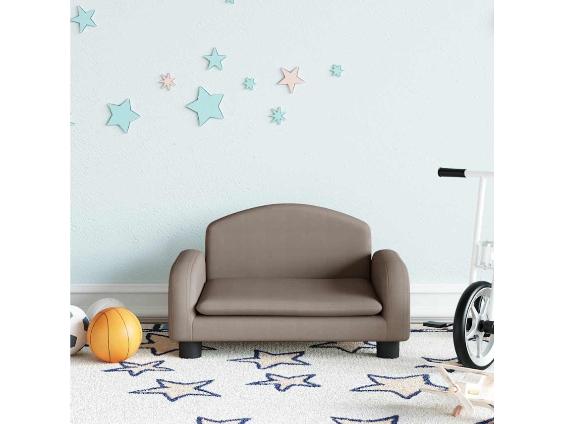 Vidaxl Sofá Infantil 50x40x30 Cm Tecido Cinzento-acastanhado