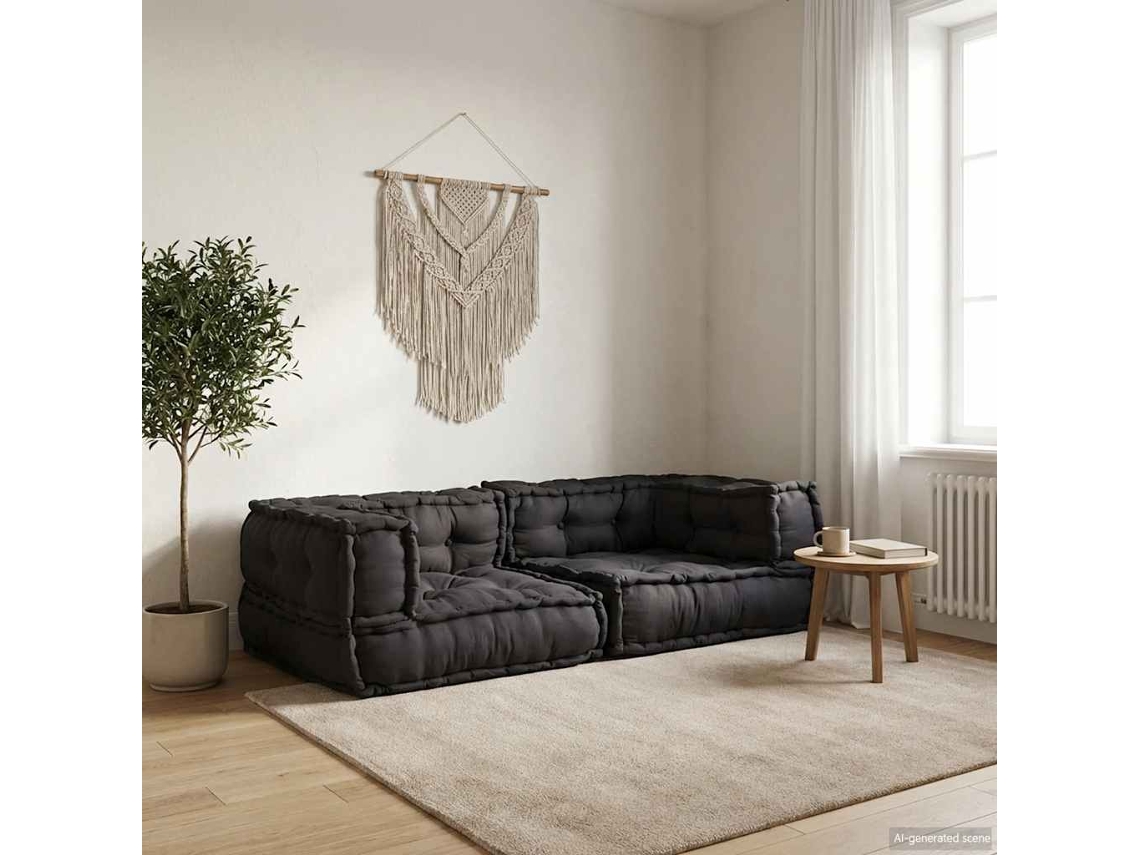 Vidaxl Sofá Modular De 2 Lugares 140x70x36 Cm Tecido Antracite