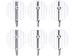 Beaupretty Conjunto De 6-ganchos Adesivos Parede Prateados Para Banheiro, Porta Toalhas, Cabides Multiuso Para Casacos E