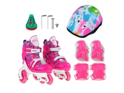 Patins De Rodas Rosa Tamanho P Infantis Com Freios Duplos Ajustáveis Rodas Luminosas E Tênis De Patinação Livre Para Iniciantes