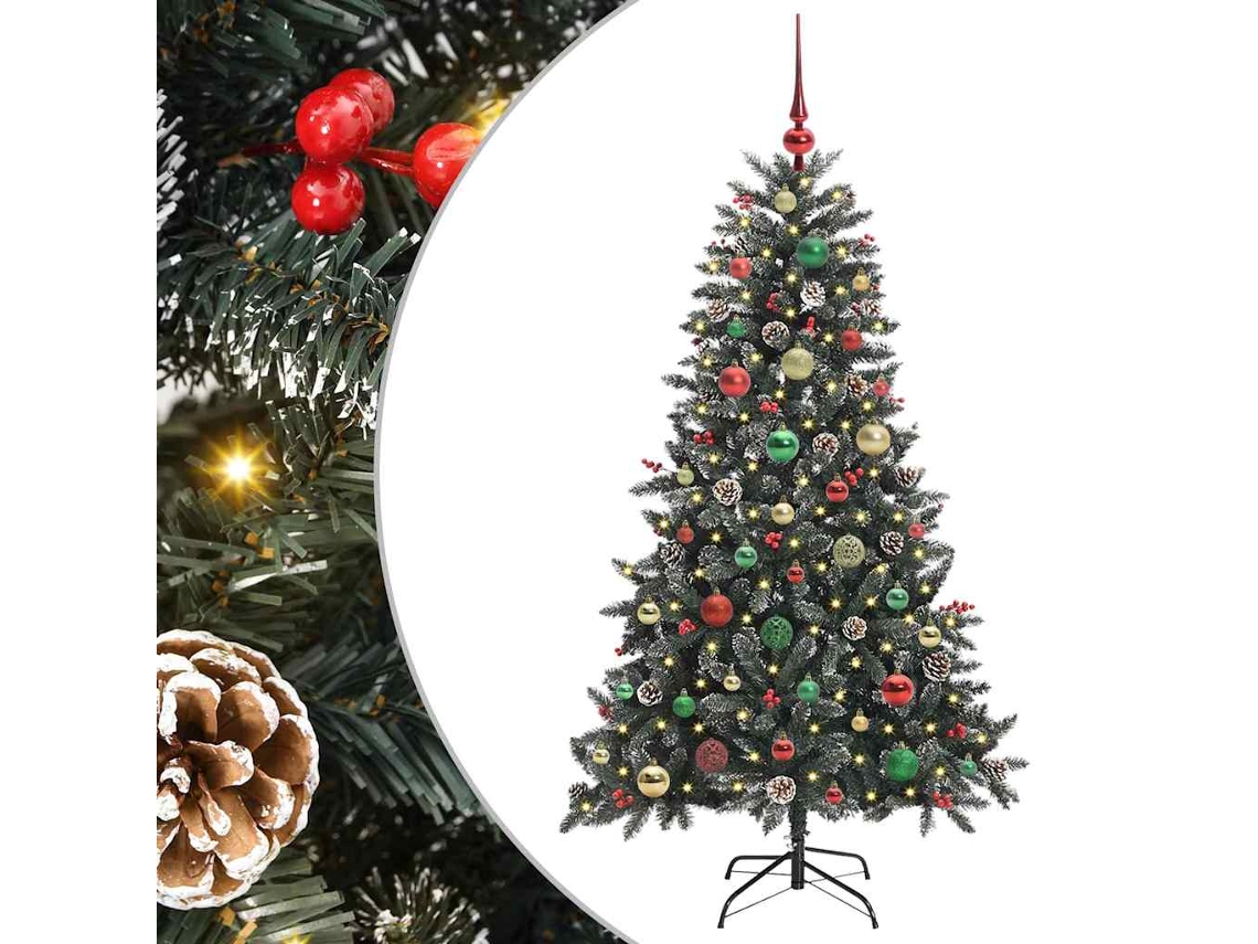 Árvore De Natal Artificial Com Luzes Pré Iluminadas Vidaxl Verde Pvc (83,5 X 83,5 X 150 Cm)