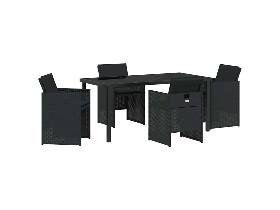 Maison Exclusive - Conjunto De Jantar Para Jardim Com Almofada 5 Pcs Preto Vime Pe