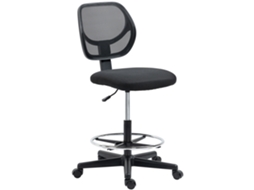 Cadeira Escritório Preta, Apoio Pés Ajustável, Ergonômica.-mhy