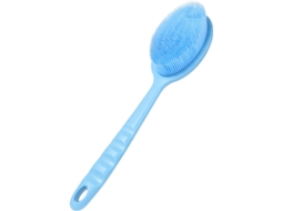 Escova De Banho Azul Silicone Com Cabo Longo, Escova De Limpeza Para Costas E Corpo, Acessórios Práticos Para Uso