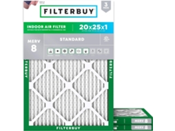 Pacote com 3 Filtros de Ar Plissados Merv 8 para Caldeiras Hvac SFUSHOS (20 X 25 X 1, Prateados)