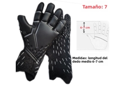 Luvas De Goleiro De Futebol Profissionais (pretas, 7 Cm), Com Proteção Reforçada Em Látex.