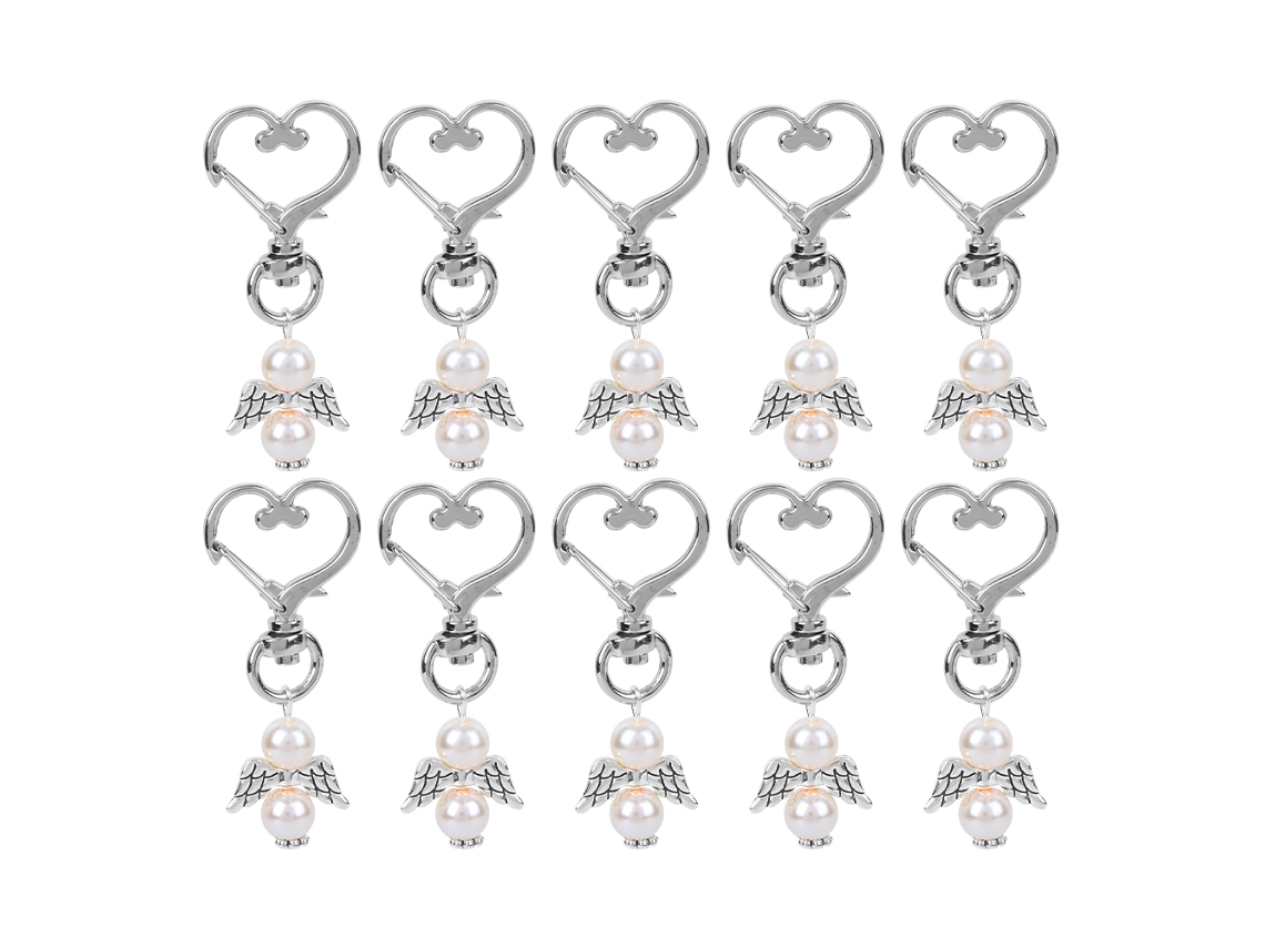 Chaveiro Coração Rosa 10pcs Presente Decoração Festa Casamento