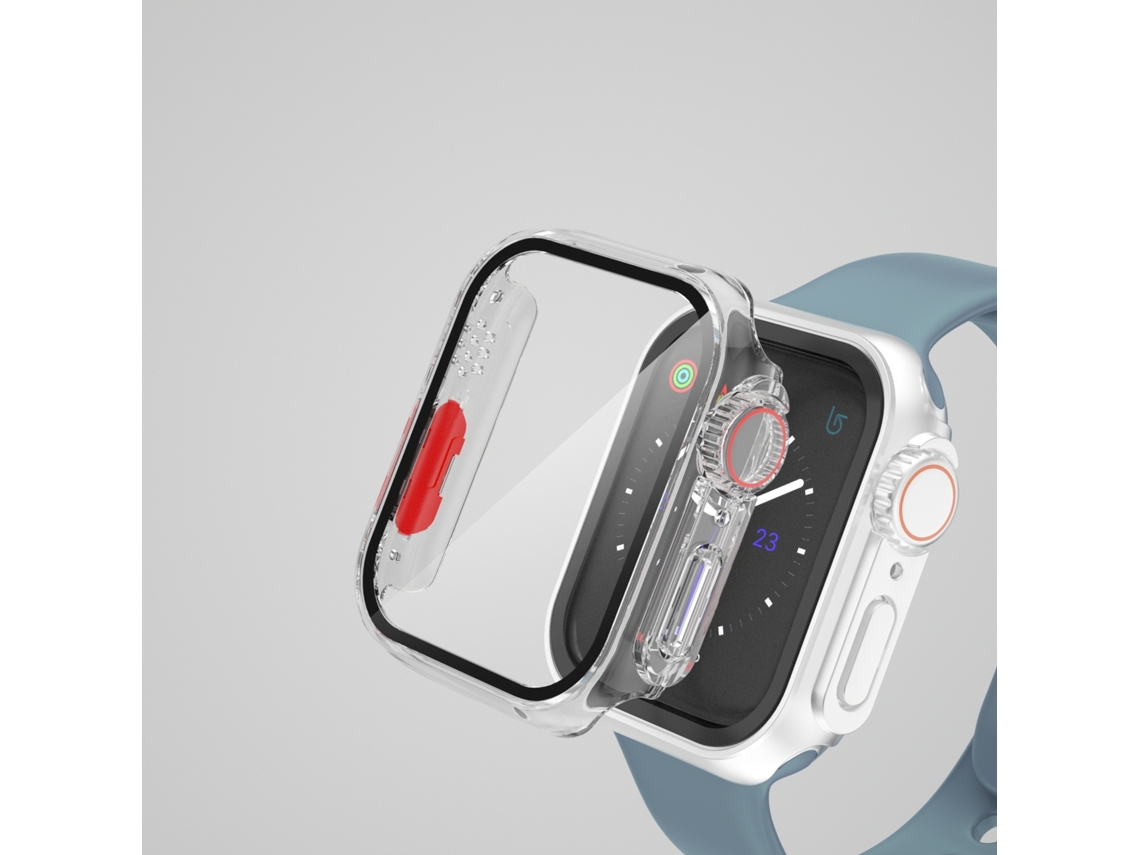 Apple Watch Series 9/8/7 45mm Film peça Watch Case com botão destacável (transparente)