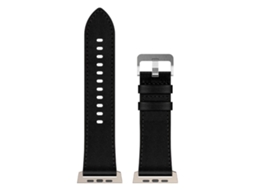Bracelete para Apple Watch 44/45/46/49mm Couro Genuíno Preto XIAOMOYU