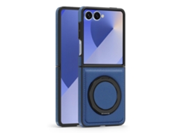 Capa Magnética Para Samsung Galaxy Z Flip8, Couro Pu Com Suporte Digitallab (azul)