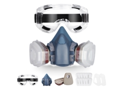 Conjunto Completo Incluindo Máscara De Gás 7502, Óculos De Proteção E Protetor Facial Contra Poeira.