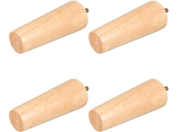 Conjunto De 4 Pés Madeira Maciça Cônicos Para Móveis, Ideais Para Mesas, Sofás, Escrivaninhas E Racks De Tv, Com