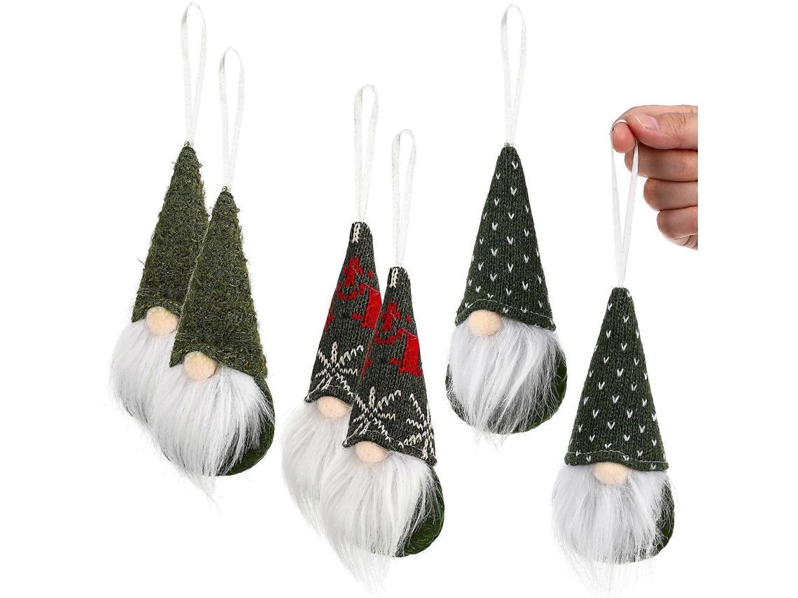 Enfeites De Árvore De Natal, Gnomos, Barbas Fofas Multicoloridas, Pacote Com 6 Olysi Shop