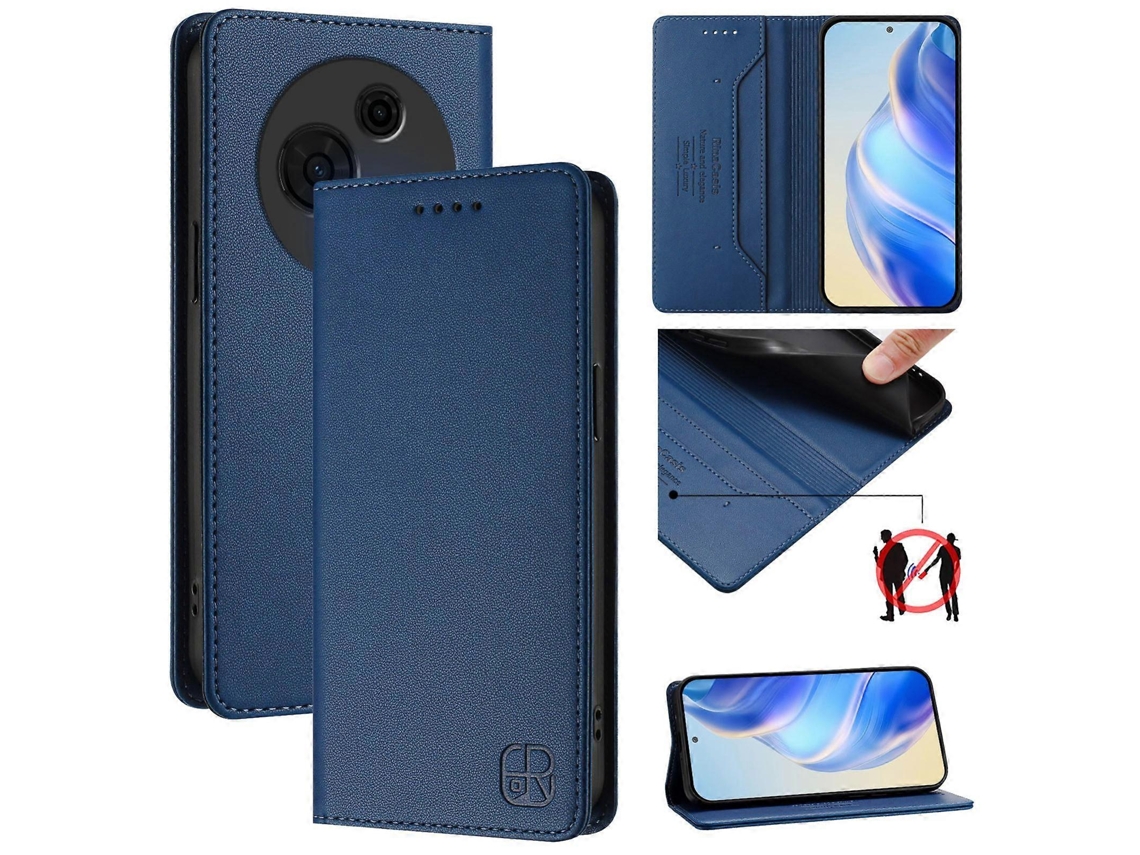 Capa De Couro Com Dupla Dobra Magnética E Rfid Rc01 Para Tcl 60 Nxtpaper