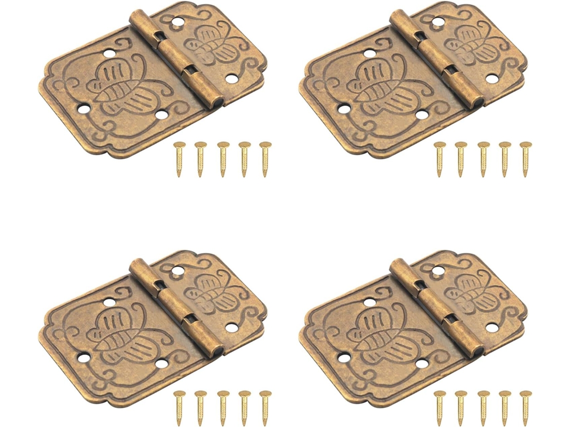Conjunto De 4 Dobradiças Quadradas Em Formato Borboleta Com