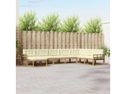 Vidaxl Conjunto De Sofás Para Exterior 8 Unid. Branco E Creme