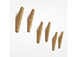 Conjunto De 6 Cabides De Madeira Retrô, Suportam Até 5 Kg, Podem Ser Usados Na Parede, Para Pendurar Roupões, Chapéus E Roupas, Multifuncionais