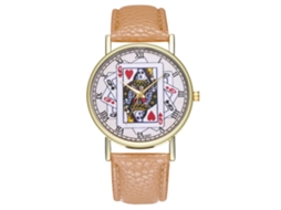 Reloj De Moda Casual De Cuarzo Con Correa De Cuero Unisex Color Amarillo Claro