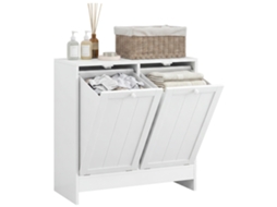 Armário De Banheiro Com Cesto Para Roupa Suja. Armário De Madeira Para Banheiro Com 2 Portas E 2 Cestos. 66x33x68cm. Branco.
