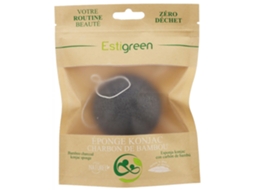Esponja Erborian Konjac com Carvão de Bambu Esponja Esfoliante Suave ESTIGREEN