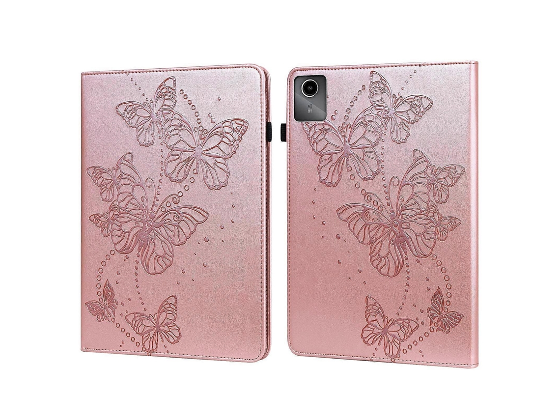 Capa De Couro Com Estampa De Borboleta Em Relevo Para Tablet Lenovo Tab M11 / Xiaoxin Pad 11 2024
