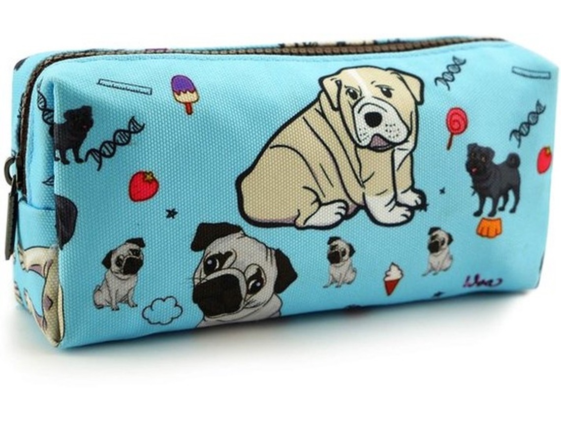Escolha - Etui Grande Com Temas De Cães Encantadores - Linho - Maquiagem/cosméticos - Sustentável - Encapsulamento - Fácil De Limpar - 20,3 X 8,9 Cm -