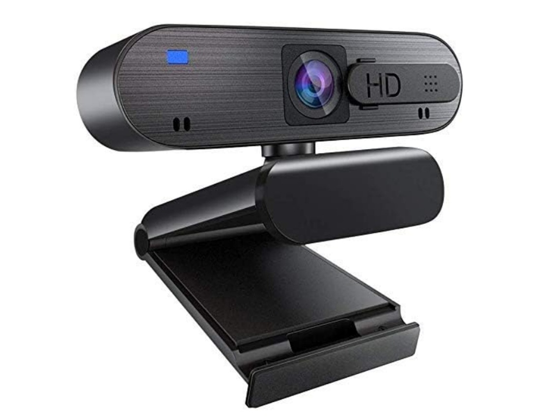 Webcam HD com microfone para PC, webcam 1080P com capa deslizante, webcam USB com clipe para jogos e transmissão ao vivo, Bestvite (preta)
