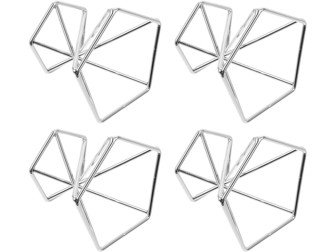 Suporte de Metal para Plantas Aéreas e Flores, Kit de 4 Peças, com Design Geométrico e Permeável Ao Ar, na Cor Prata, CHABERLU