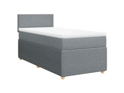 Cama com Molas e Colchão Tecido Cinzento Claro MAISON EXCLUSIVE (100x200 cm)