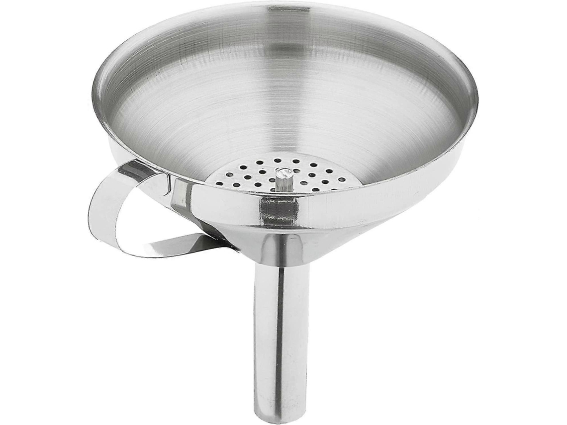 Rebe embudo de Aço Inoxidável de Qualidade com Filtro Integrado e Alças Removíveis, Diâmetro 10,5 Cm, Altura 12 Cm