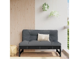 Vidaxl Sofá De Centro 120x80 Cm Madeira De Pinho Maciça Preto