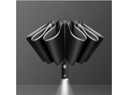 Guarda-chuva Triplo Plegável Invertido Com Abertura/fecho Automático Lateral Reflexivo E Lanterna Led