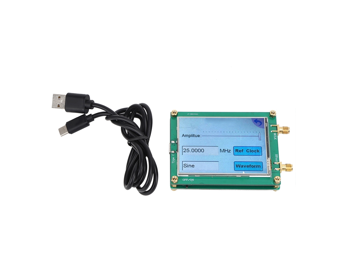 Gerador de sinal DDS com tela touch TFT YURU, onda senoidal, triangular, quadrada ajustável