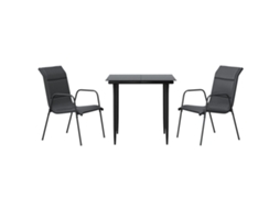 Garden Dining Set, Garden Dining Sets Vidaxl Preto Aço (80 Cm Table Length)