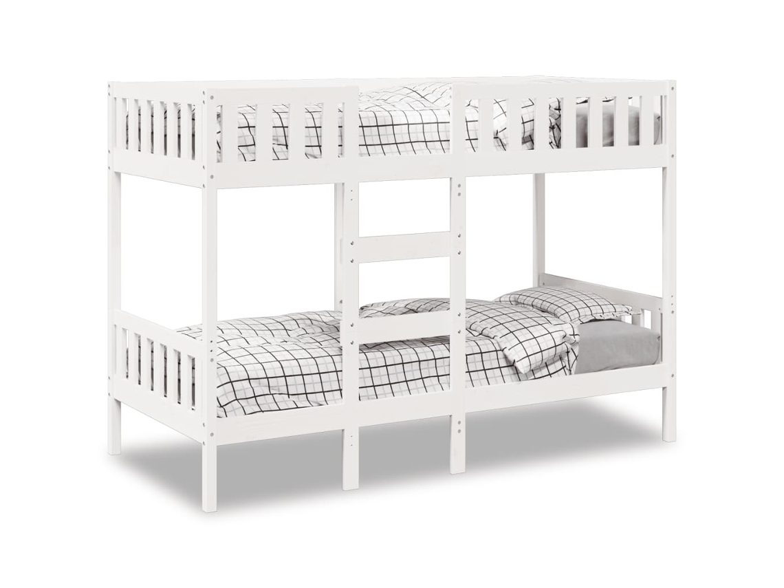 Vidaxl Beliche 90x190 Cm Madeira De Pinho Maciça Branco