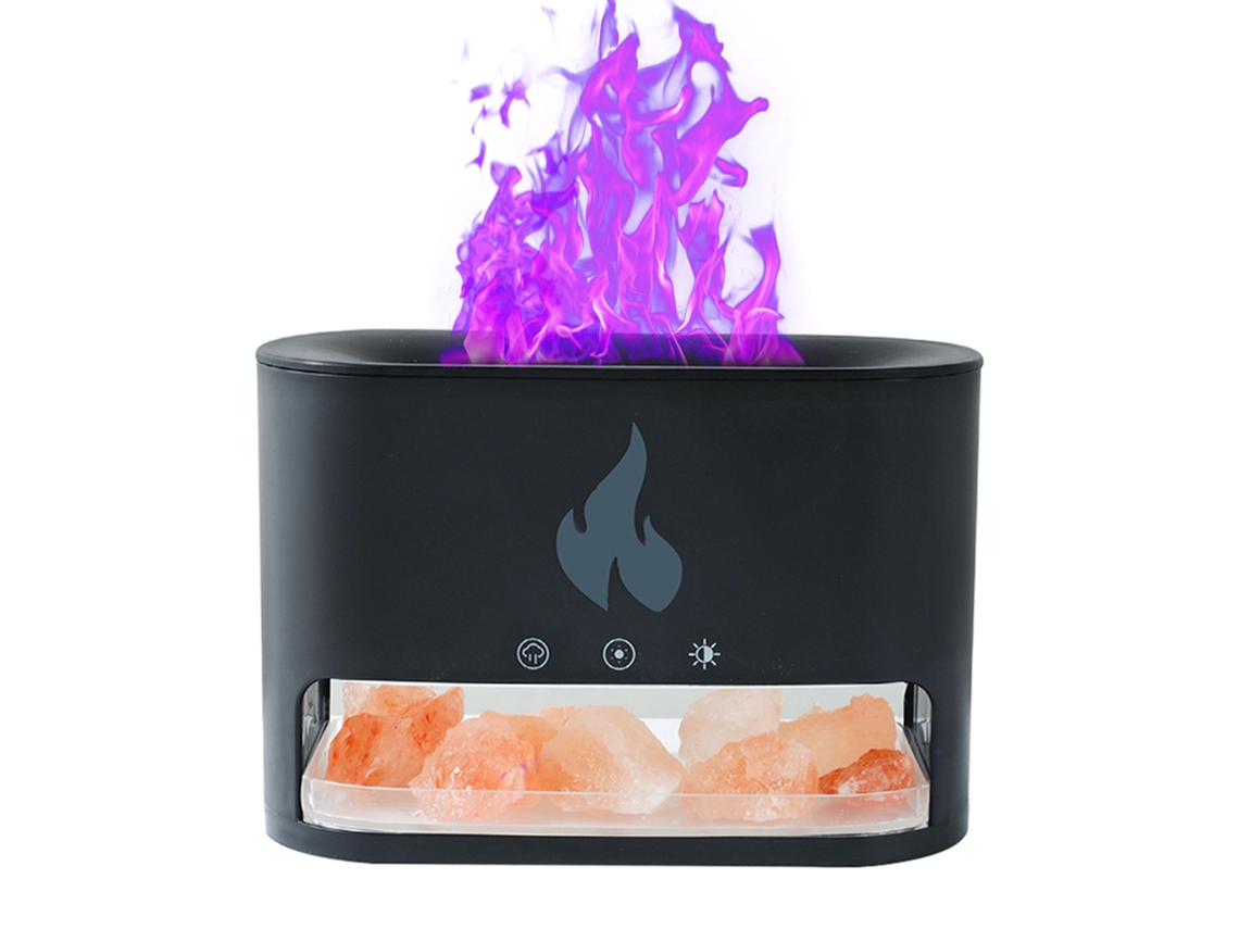 Difusor de Óleo com Efeito de Chamas Lâmpada de Sal 250ml USB | S/MARCA