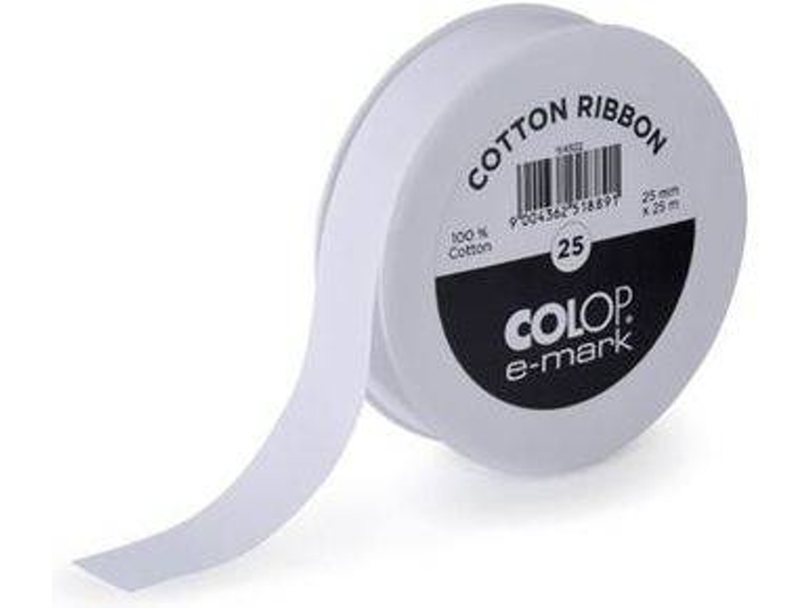 Fita Algodão COLOP 25 mm x 25 m Branco