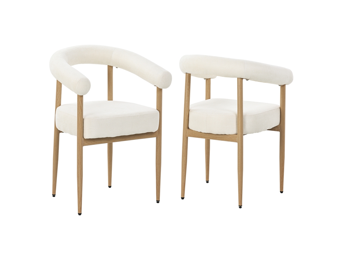 Conjunto de 2 cadeiras de jantar modernas com estofamento confortável e estrutura metálica PAPRIKA | PAPRIKA