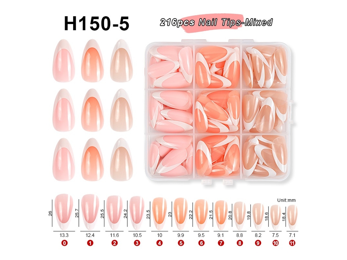 Lurelia Unhas Postiças Para Manicure Francesa 216 Pontas Ref. H150-5