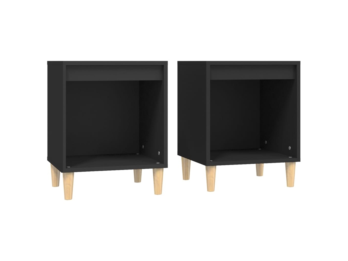 Mesas de Cabeceira 2 Pcs 40x35x50 Cm Preto MAISON EXCLUSIVE