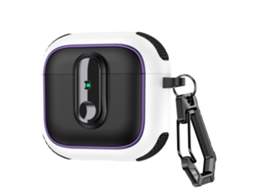 Capa De Silicone Premium Para Airpods3 Com Chaveiro Preto E Branco Panoona