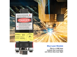 Laser azul Laxiscreed 445nm 1.6w com foco, controle TTL PWM e fonte integrada para rotadores DIY