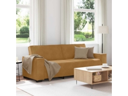 Sofá de 3 Lugares HARLANV1 com veludo castanho 220x78x84cm