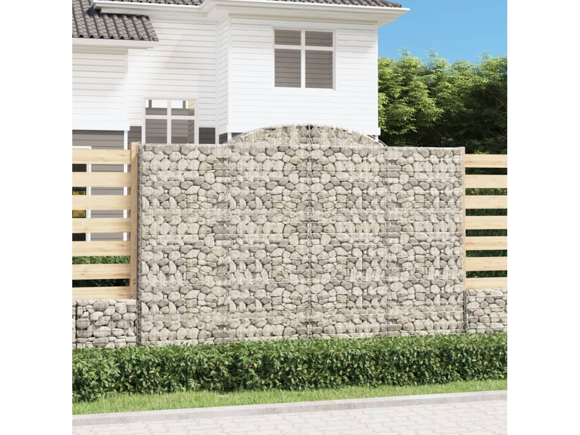 Vidaxl Cestos Gabião Arqueados 4pcs 300x50x200/220cm Ferro Galvanizado