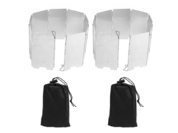 Paravento para Fogão de Camping Plegável Inox 2 Peças