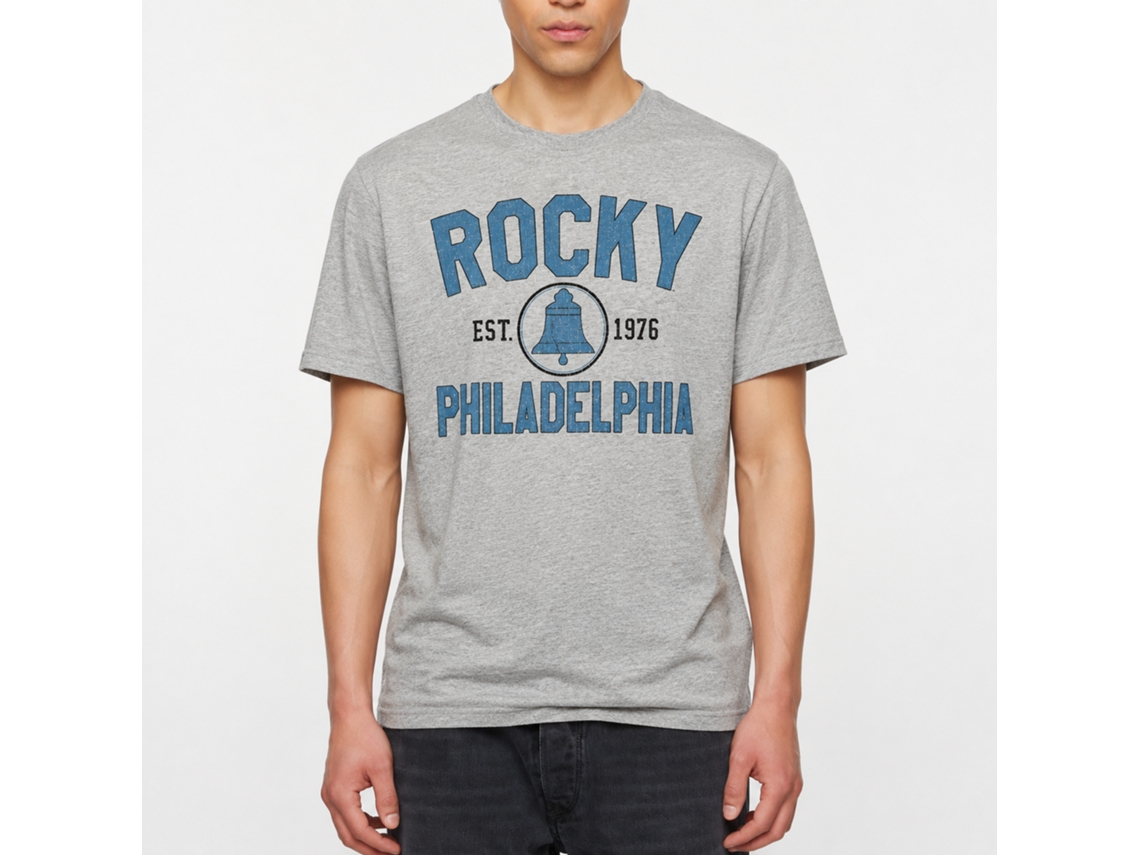 Rockinstone Rocky Movie Liberty Bell Gray Adult T-shirt Size:s