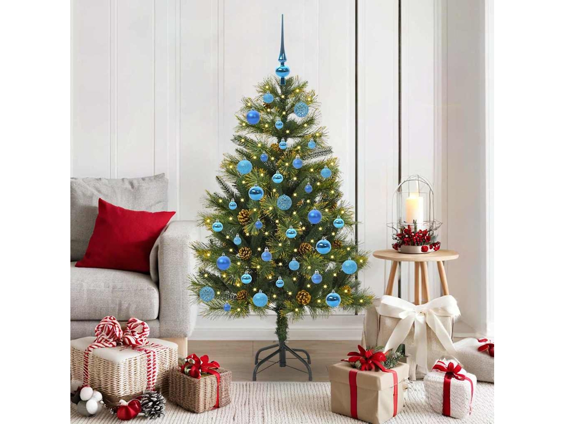 Vidaxl Árvore De Natal Artificial Articulada Com Cones Verde 150 Cm