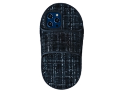 Suporte Casa Para Iphone 15 Pro Pele Sintética Preto